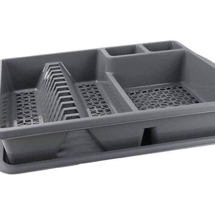 One Role Dish Rack – Practical & Stylish Dish Organizer with HR Water Collection Tray (Grey)