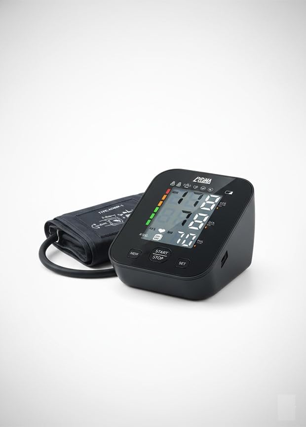 Home Electronic Blood Pressure Monitor with Large Digital Display Easy to Read Full Automatic Pressure Pulse Rate Monitor with One Button Press