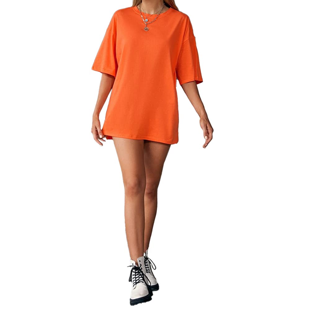 Oversized T- Shirt for Women - Cotton - Drop shoulder Half Sleeves