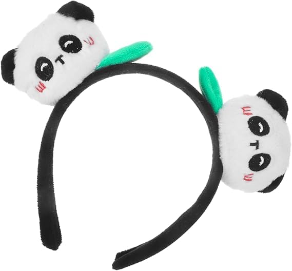 Fur Panda Hair Hoop – Cute Hair Accessory for Parties and Events – Soft and Light Hair Decoration for Girls