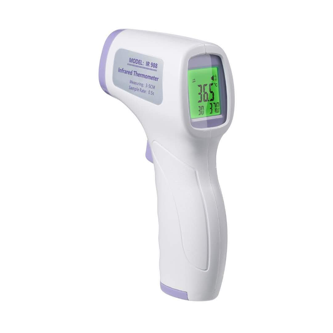 Digital thermometer for children and surfaceجهاز مقياس الحرارة جهاز قياس درجة الحرارة بالاشعة تحت الحمراء مع اضاءة خلفية ملونة، مناسب للاطفال والكبار