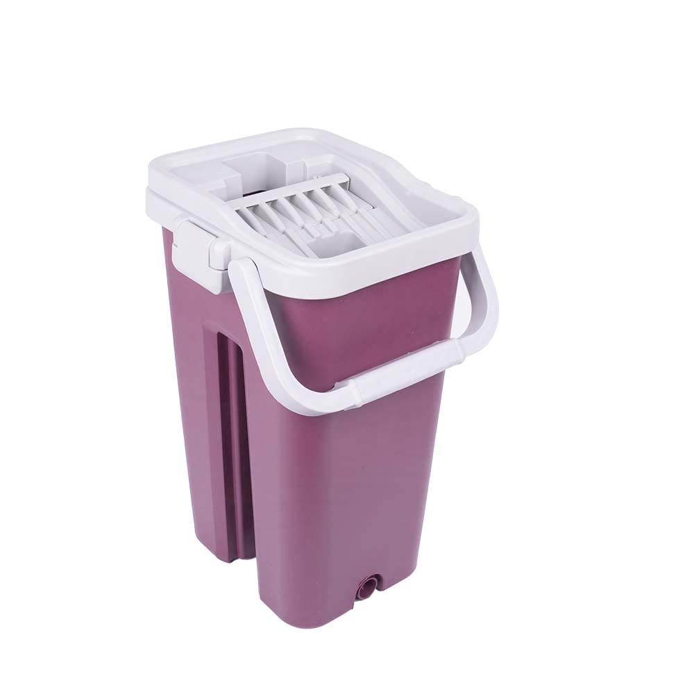 Spaceshoop Fresh mop bucket set made of high-quality plastic with microfiber material ensures effective and effortless floor cleaning for modern homes Purple Grey