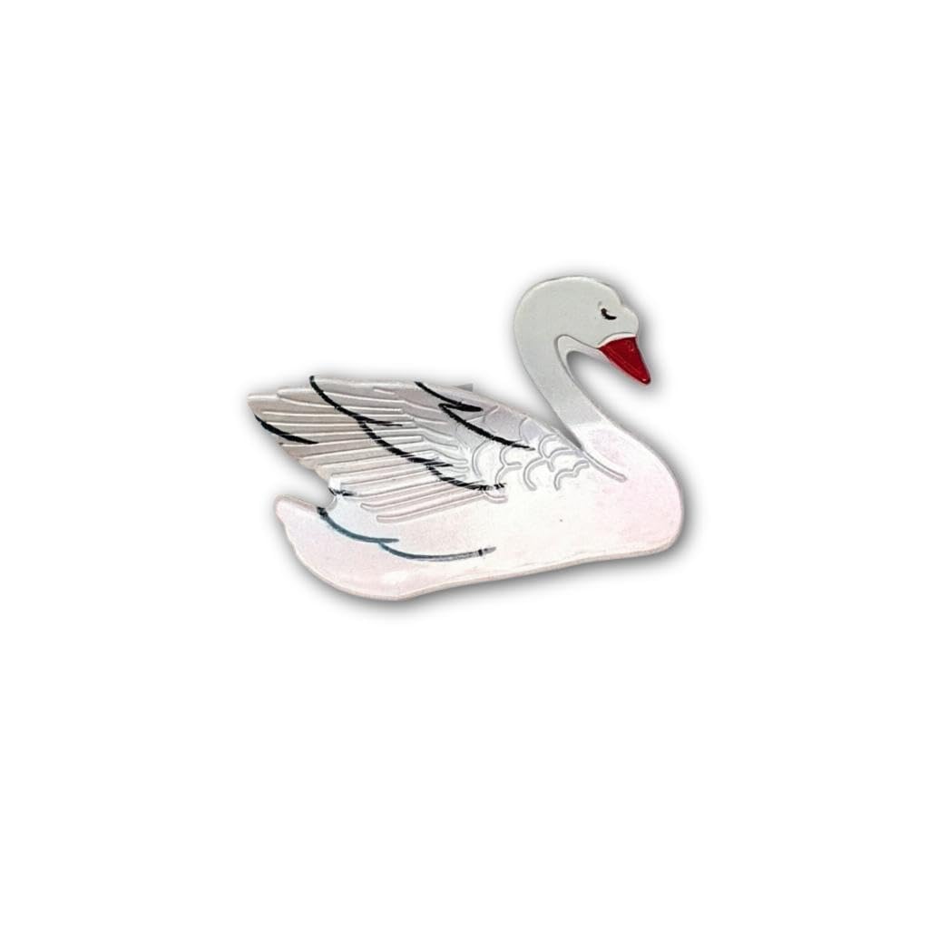 Realistic Feather Clip - Swan Hair Claw with Dual-Colour Design, Soft Touch Material and Beautiful Animal Style Shape (model 4)