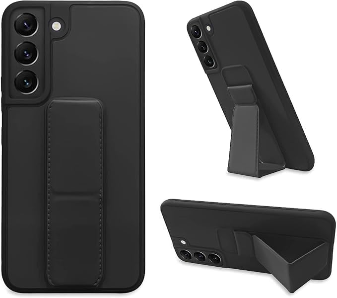 Back Cover Stand Case samsung s20 Magnetic Car Holder Soft Silicone Horizontal & Vertical Kickstand Cover Wrist Strap Full protection Anti Fingerprint Case (Black, saamsung s20)