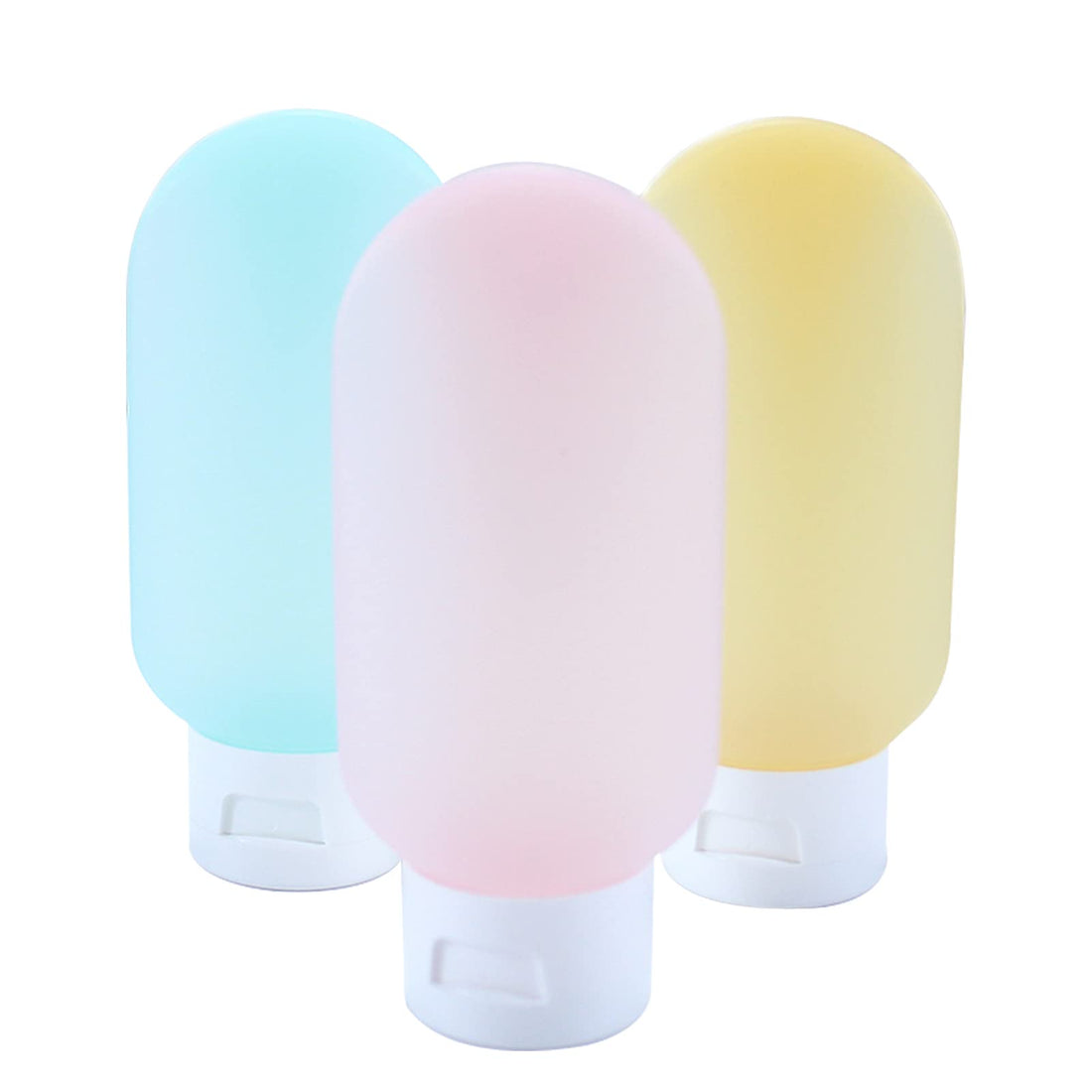 Somnr 3PCS Plastic Travel Bottles,Leak Proof Travel container for Toiletries,Squeezable Travel Accessories 2oz for Shampoo Conditioner Lotion Body Wash, One Size