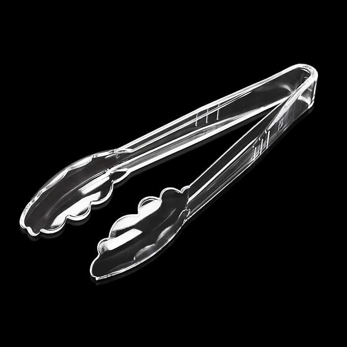 Volora Plastic Tong Transparent Food Tongs Serrated Edge Multifunctional Kitchen Serving Tongs