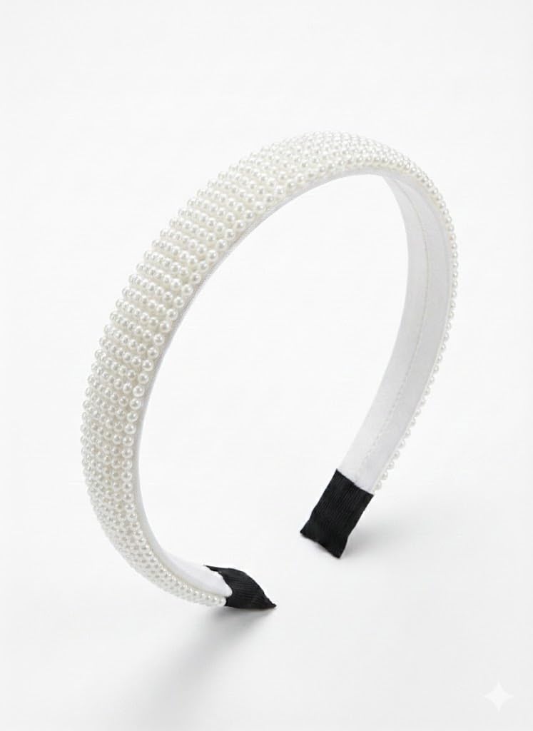 Hair Bands with Pearls Hair Accessories Pearl Headband Black White Hair Band Elastic Headband Hairstyle Aid Fashion Princess Bride Hair Band for Women Girls