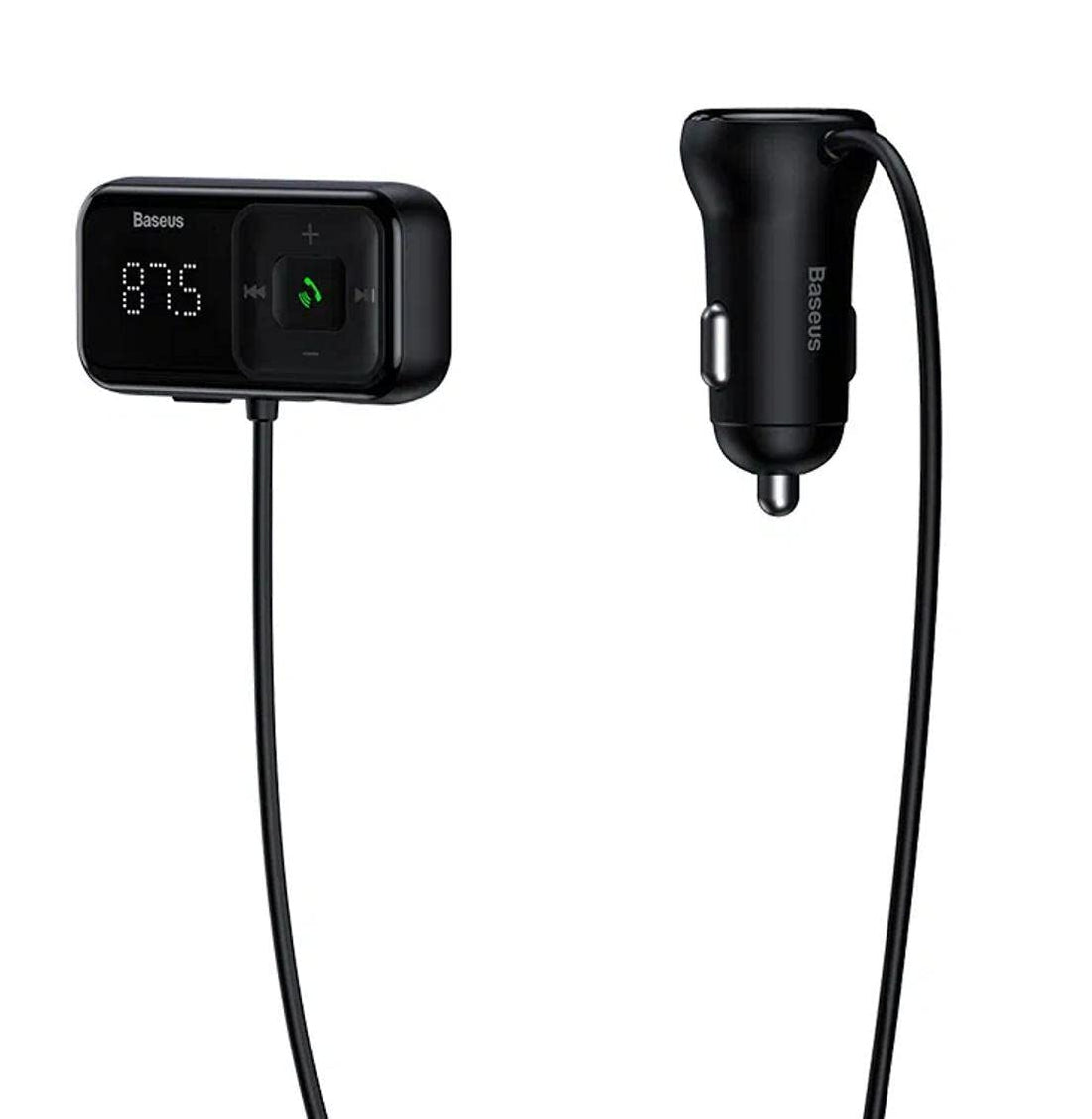 Baseus T Typed S16 Transmitter, wireless MP3 Car Charger with Built-in Mic for bluetooth phone calls
