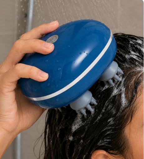 Turtle scalp massager with 4 levels to stimulate hair growth using red light