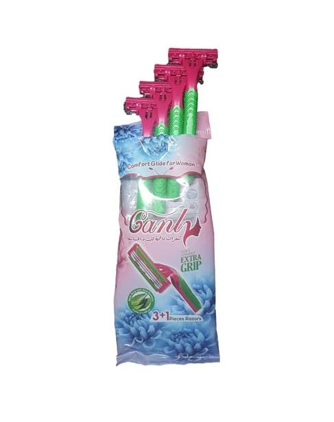 Canly Women's Razor with Moving Head and Aloe Vera Gel Bar - 4 Pieces