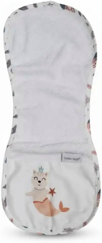 Baby Burp Cloth - Organic Cotton & Fleece Burp Clothes - Soft & Absorbent Curvy Burp Rags - Happy_kiddo (BIEGE)