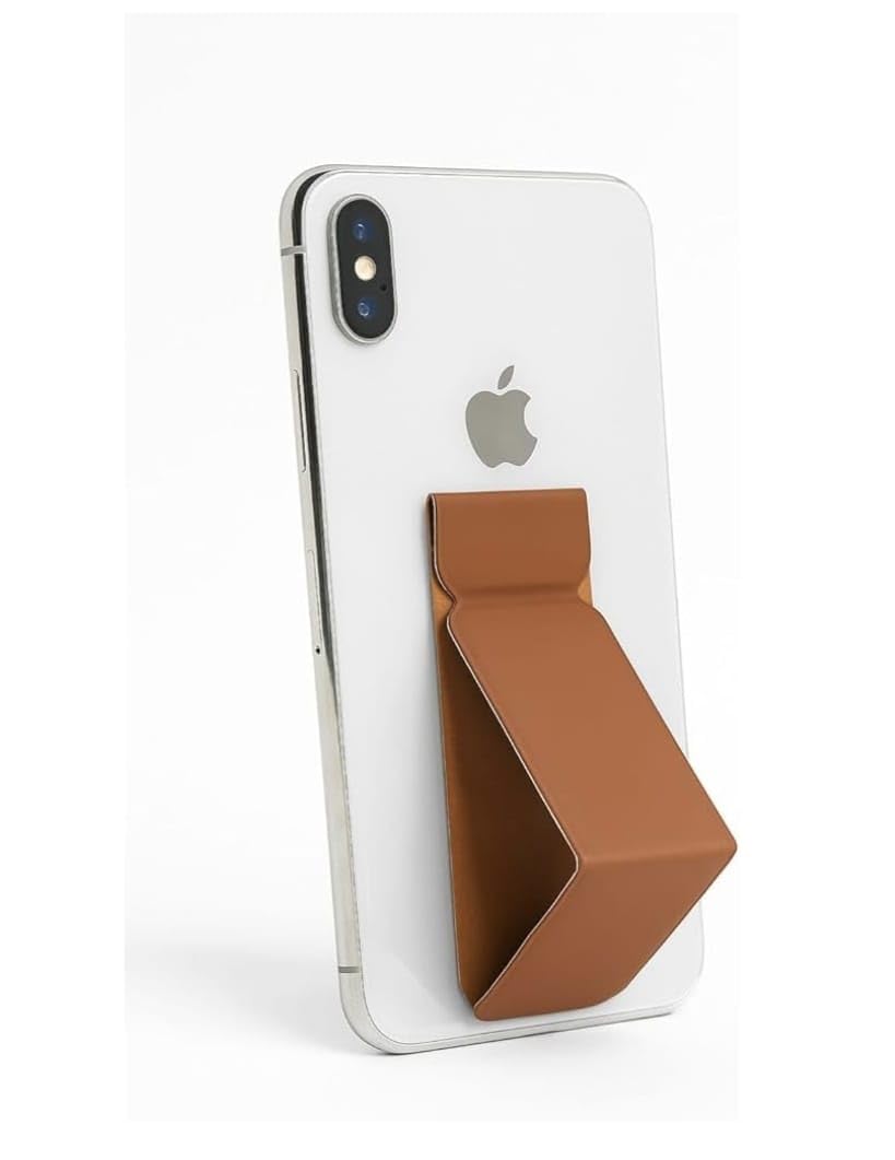 365 Store Magnetic Mobile Phone Finger Grip Holder Lazy Multi-functional Vertical Horizontal Stand Foldable Back Stick Phone Stand (Camel)