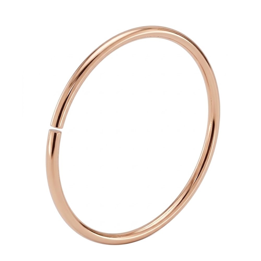 14 Karat Solid Gold 22 Gauge (0.6MM) - 1/4 Inch (6MM) Length Seamless Continuous Nose Hoop Ring