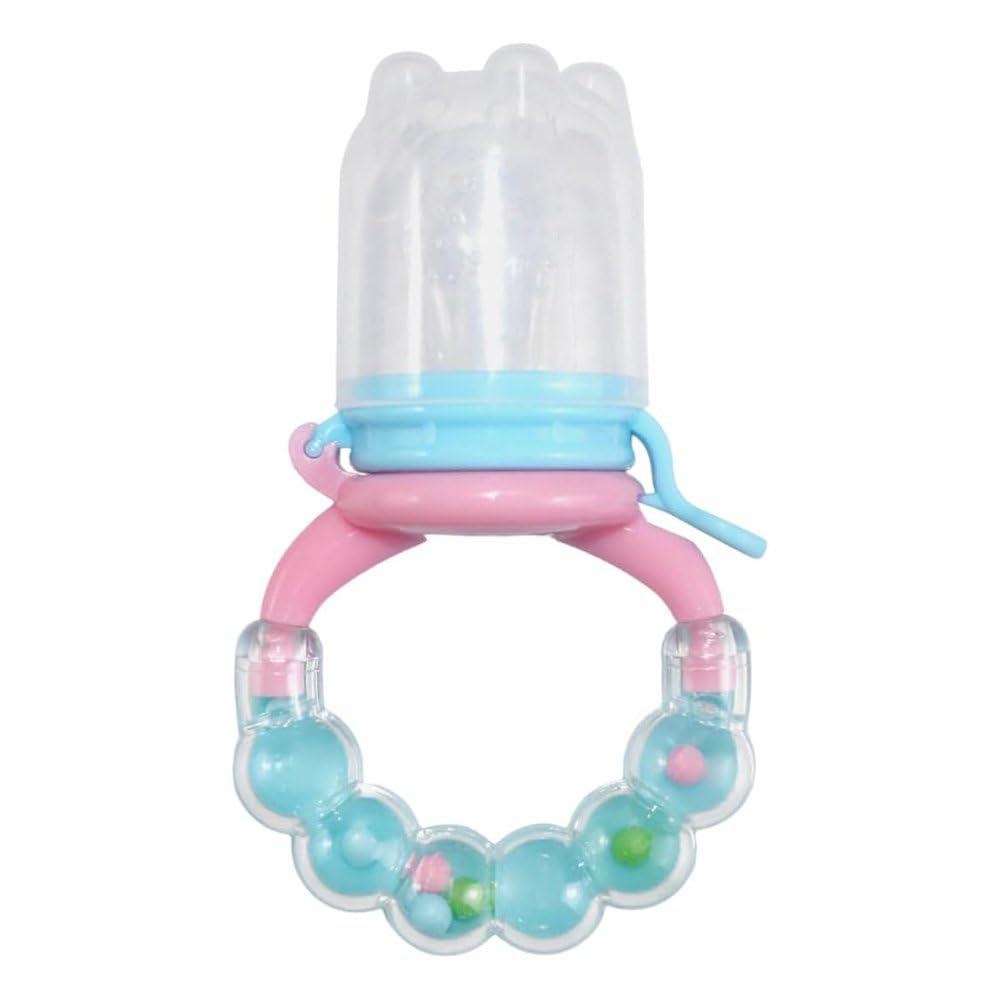 Lucky Baby Food Feeder With Rattle Handle, 3 Pieces -Multicolor