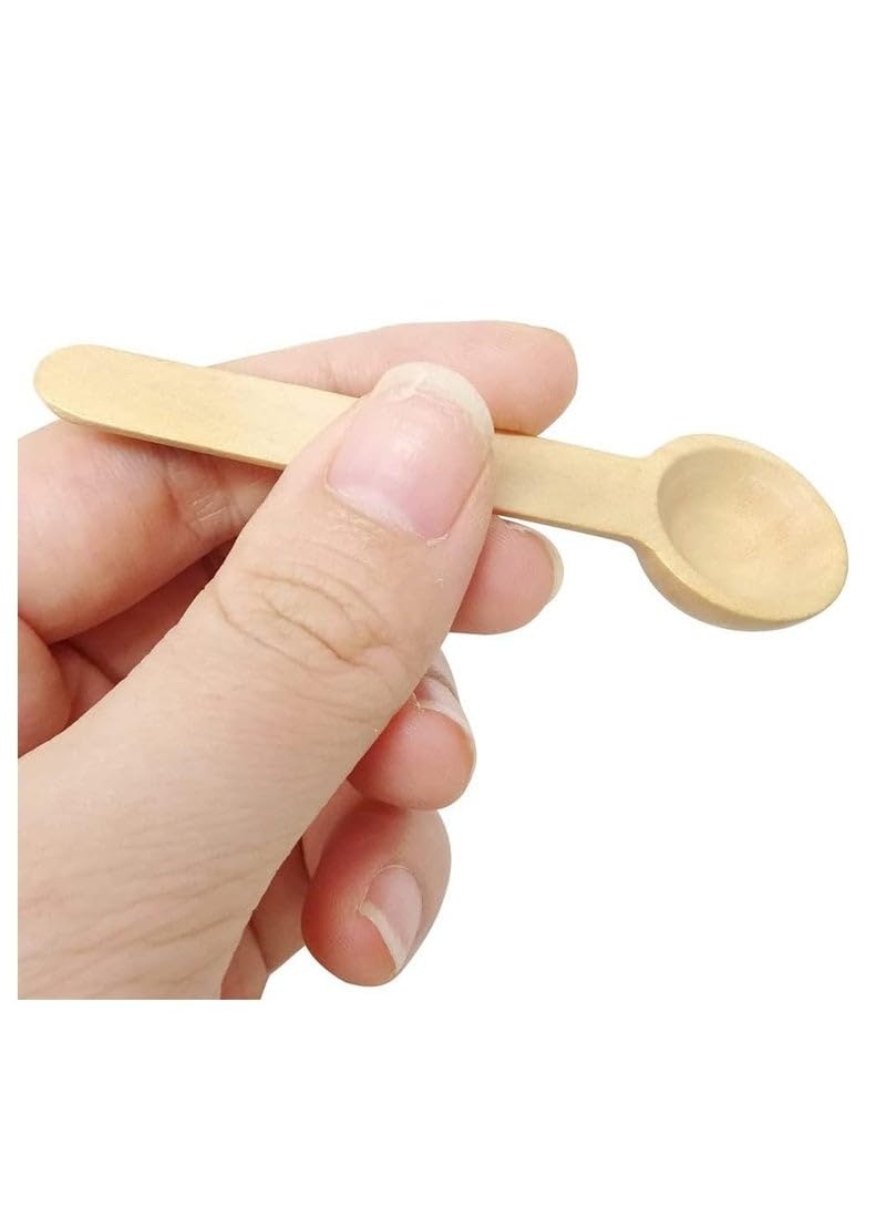Set of 6 Reusable Cute Small Wooden Spoons for Spices, Honey, Coffee, Salt, Jam Jars, Sugar