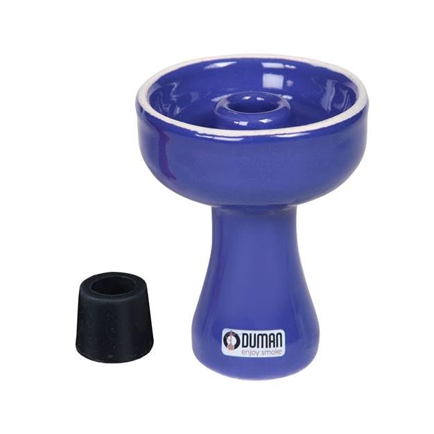 Hookah Head High Quality Ceramic Washable After Washing No Taste Or Rahah Suitable With Auduman Ignis Capacity Up To 25 Grams Of Tobacco 7 Colors With Silicone Grommet For Head Adapter (Blue)