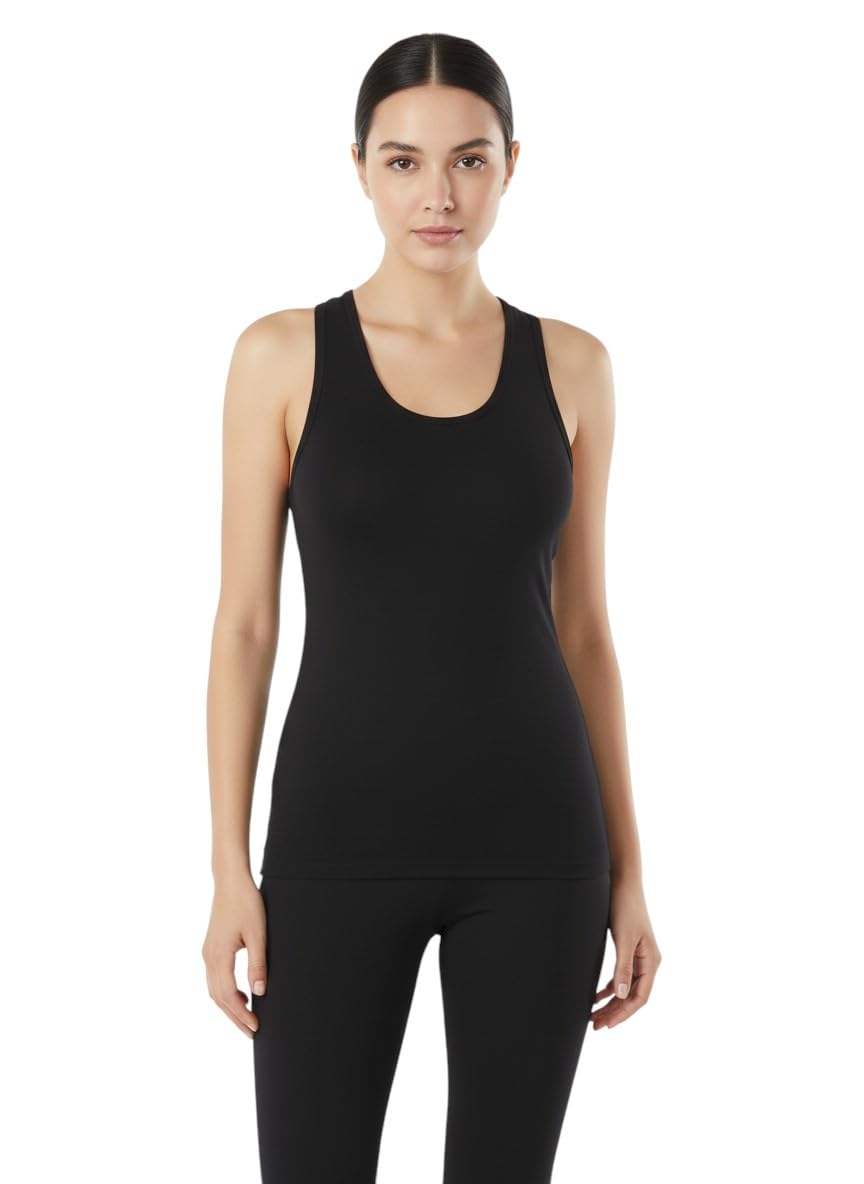 MIZA Women's Racerback Cami - Soft Stretch Cotton Fabric - Ideal for Gym, Yoga, Workout, Shrink Resistant, Slim Fit Comfortable Fit for Women