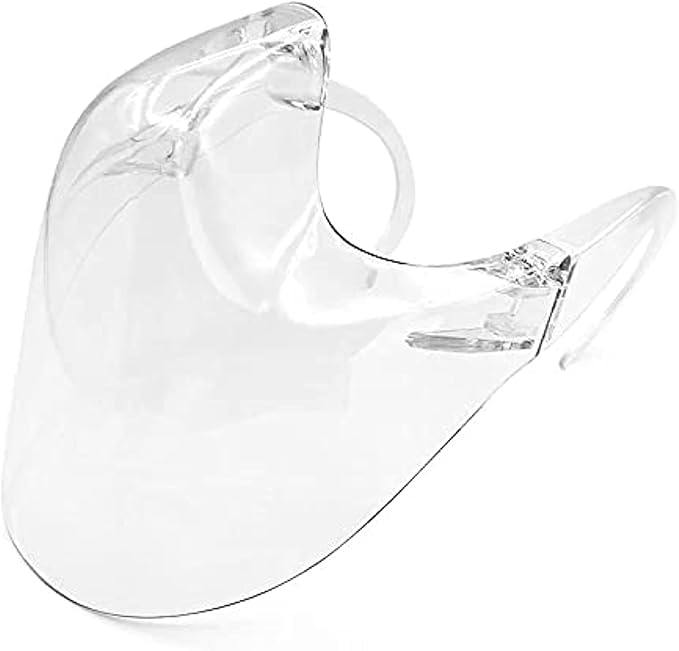 Clear Face Mask, Plastic, Men and Women, Lightweight, Reusable