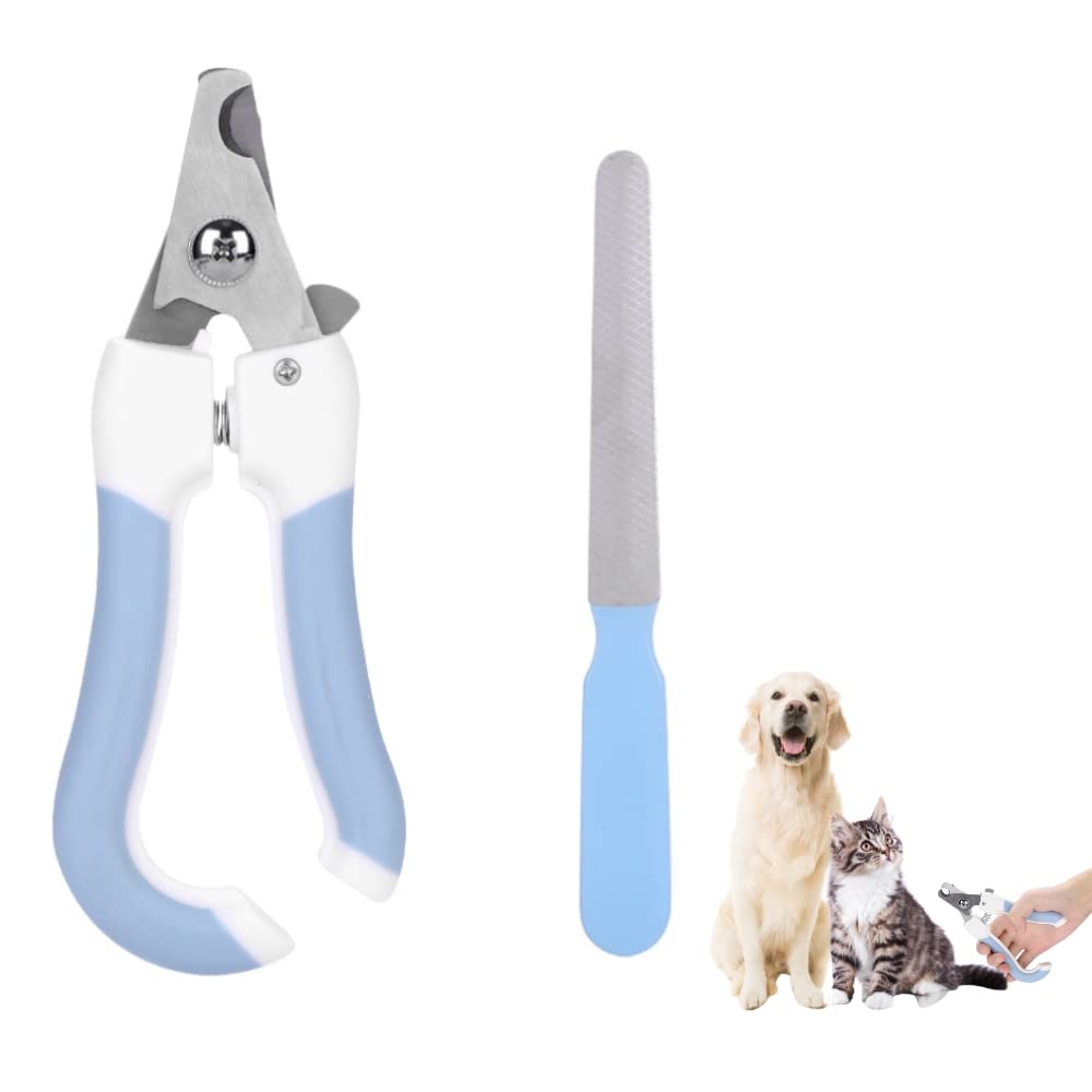 Dog Cat Nail Clipper Professional Pet Nail Trimmer with Nail File & Safety Guard to Avoid Over Cutting Pet Claw Toe Trimmer Stainless Steel Home Grooming Razor Kit for Small Medium Large Dogs Cats