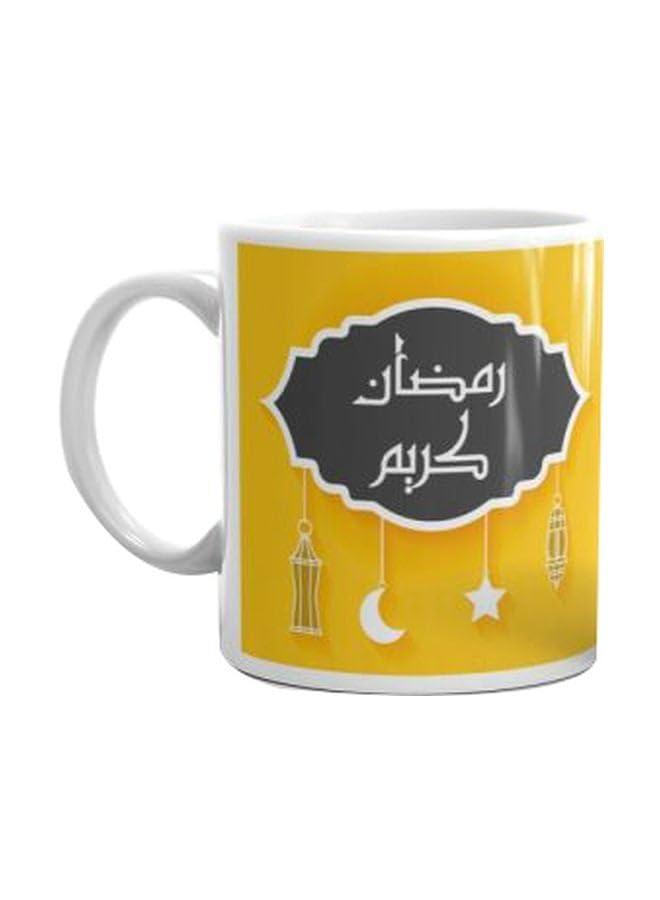 Mug Queen Printed Ceramic Mug White/Yellow/Black