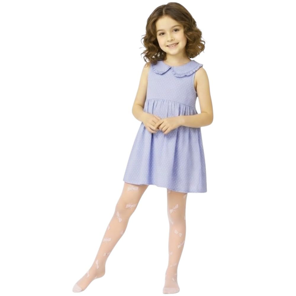 Ghils Girls Crystal Patterned Transparent Sock Trousers, 20 Dana, 70% Polyamide & 30% Lycra