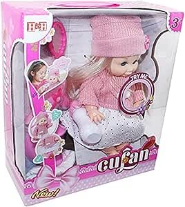 Next Store Baby Doll with Hat with Accessories – Interactive Toy for Girls Develops Imagination and Creativity – Ideal Gift for Kids