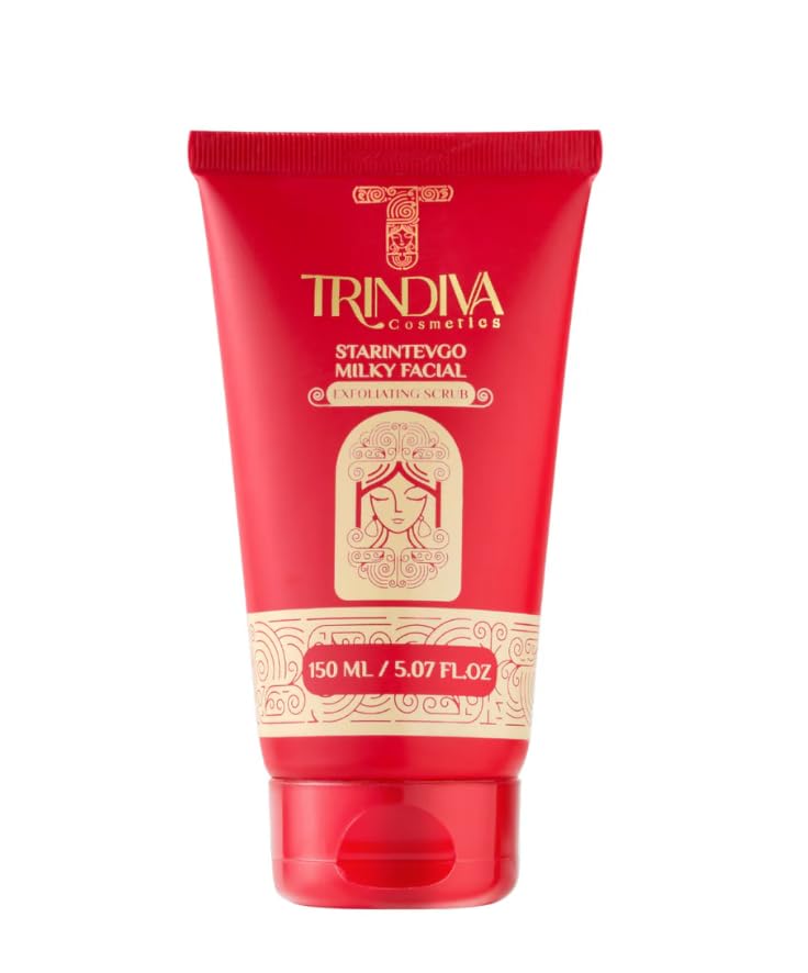 Trindiva Exfoliation Scrub, Milky Facial Scrub with Tranexamic Acid, Lactic Acid, Niacinamide, 150 ml