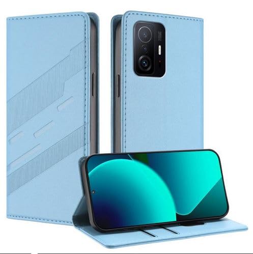 Flip PU Leather Case Cover Compatible with Xiaomi 11T & Xiaomi 11t & xiaomi 11t & xiaomi 11t pro cover with Card & Card Holder Shockproof PU Leather Case Cover (sky blue)