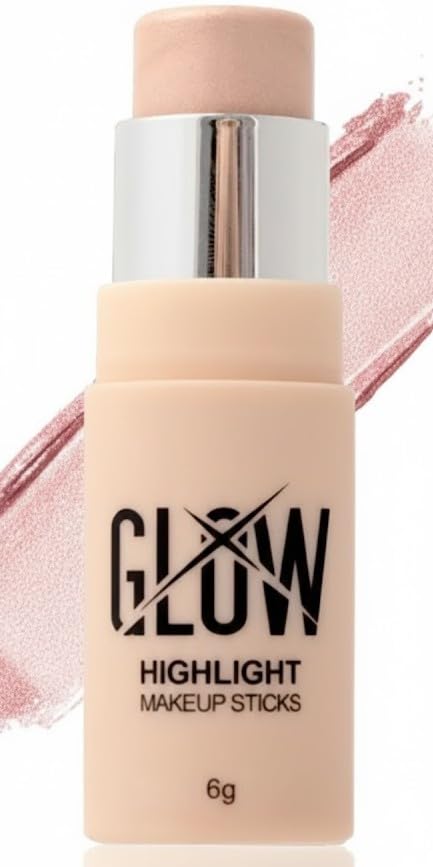 Highlighter Makeup Stick GLOW, Cream Glow Shimmer for a Radiant Finish, Easy to Blend & Long-Lasting Highlight Make Up for Face Eyes Lips (N4)