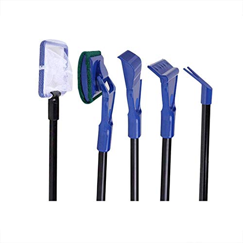 5 in 1 Complete Aquarium Fish Tank Clean Set Fish Net Rake Scraper Fork Sponge