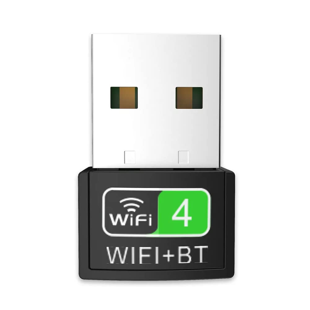USB 2 in 1 WiFi Bluetooth Adapter, Wireless Card 802.11a/b/g/n 2.4GHz Band 150Mbps Network Dongle Supports Win10/ 8/7/ XP for PC/Laptops etc.(Black)(ADP-0128)