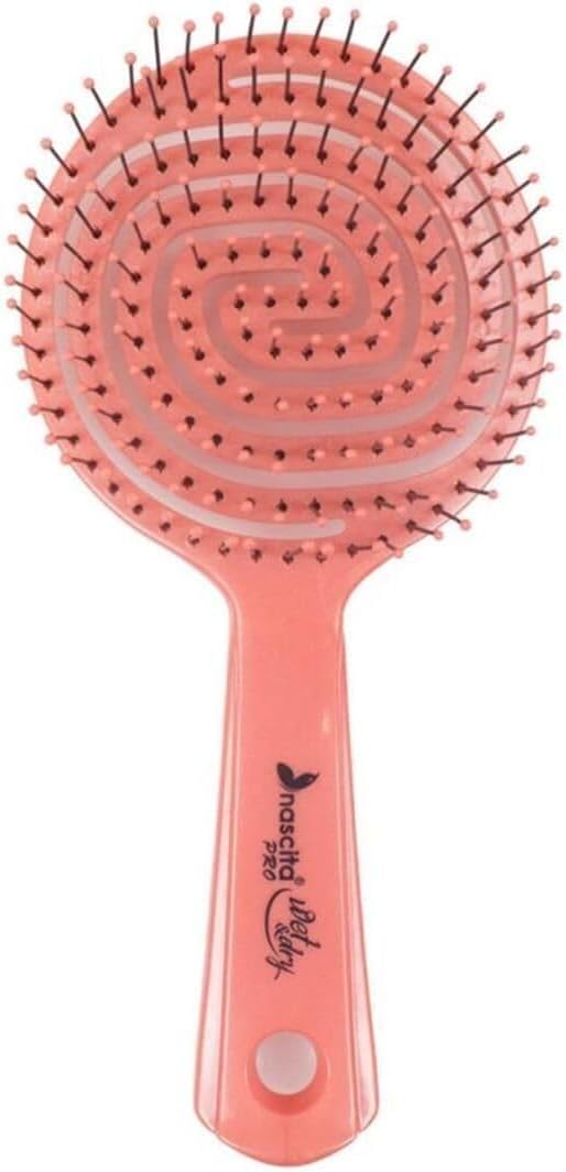 Nasita Professional Detangling Hair Brush فرشاة شعر ناسيتا لفك التشابك والتصفيف بتصميم وردي على شكل مصاصة، تساعد على تمشيط الشعر بلطف وسهولة للاستخدام اليومي للأطفال والبالغين