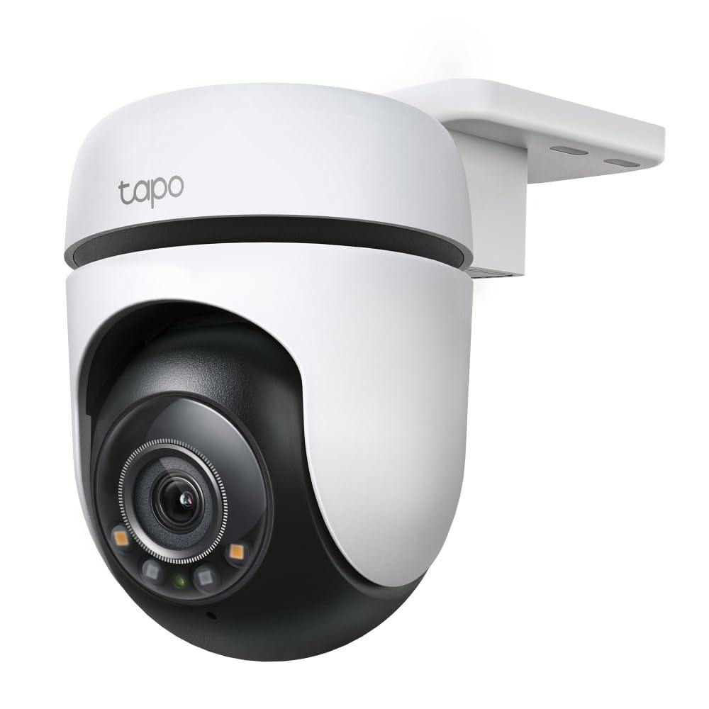 TP-Link Tapo 2K Outdoor Pan/Tilt Security Wi-Fi Camera, IP65 Weatherproof, Motion Detection, 360° Visual Coverage,Full-Colour Night Vision,Local Storage,Works with Alexa&Google Home(Tapo TC41)