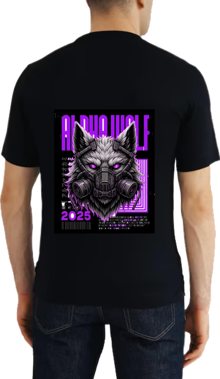 Alpha Wolf T-shirt Back Black