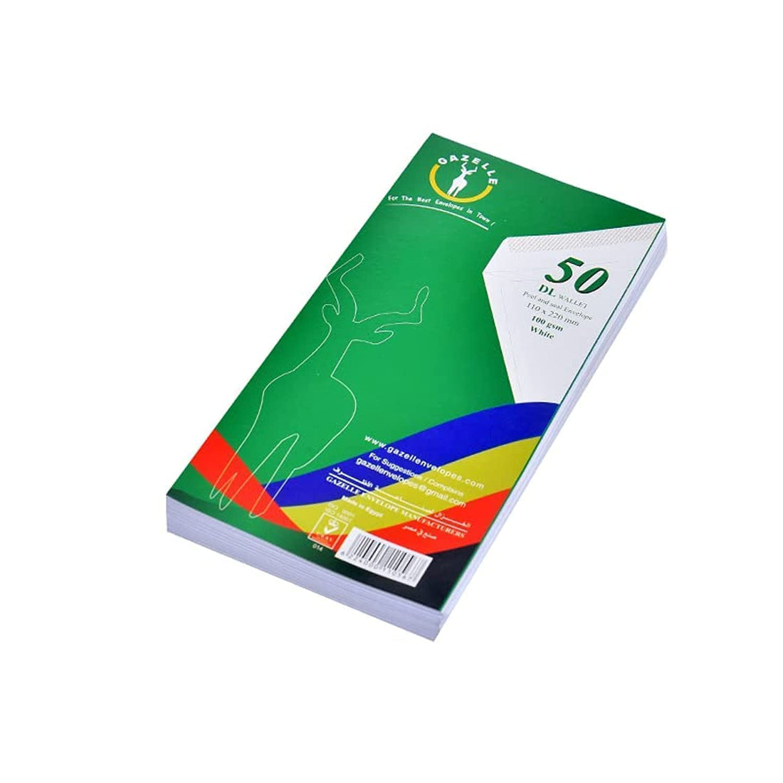 Gazelle DL Wallet Peel and Seal Envelopes 110 x 220 mm 80 gsm Pack of 50 - White
