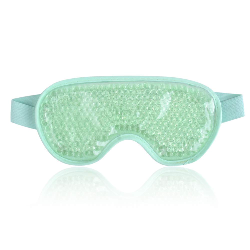 Luksuriøst Cooling Gel Ice Eye Mask, Reusable Hot Cold Pack Compress for Stress Relief, Headaches, Migraines, Puffiness, Dark Circles, Puffy Eye, Eye Bags, Dry Eyes (Green