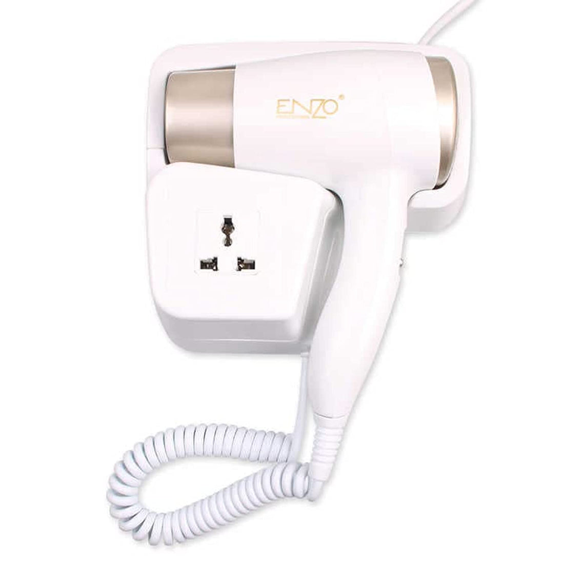 ENZO Customized Luxury White Electric Wall Mounted Hair Dryer for Bathroom