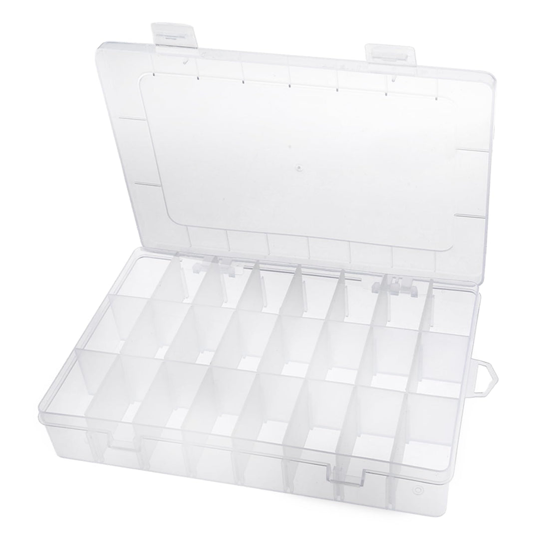 Abeillo Clear Plastic Storage Boxes, 24 Grids Clear Plastic Compartment Bead Storage Box Jewelry Organizer Case Diamond Painting Accessories Container with Removable Dividers