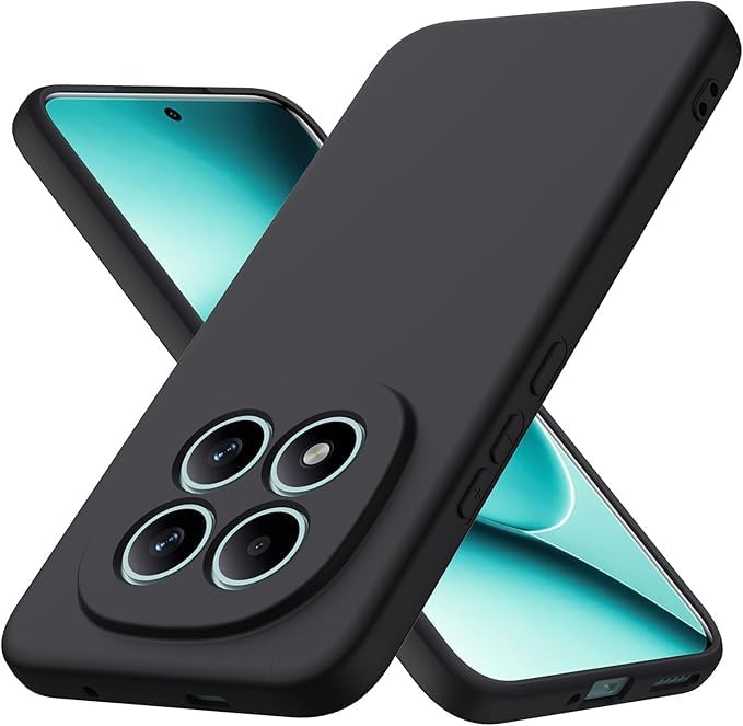 Liquid Silicone Case Compatible with Redmi Note 15 Pro Plus 5G, Full Camera Protection with Soft Microfiber Lining, Durable Shockproof Anti-Scratch Cover (Black)