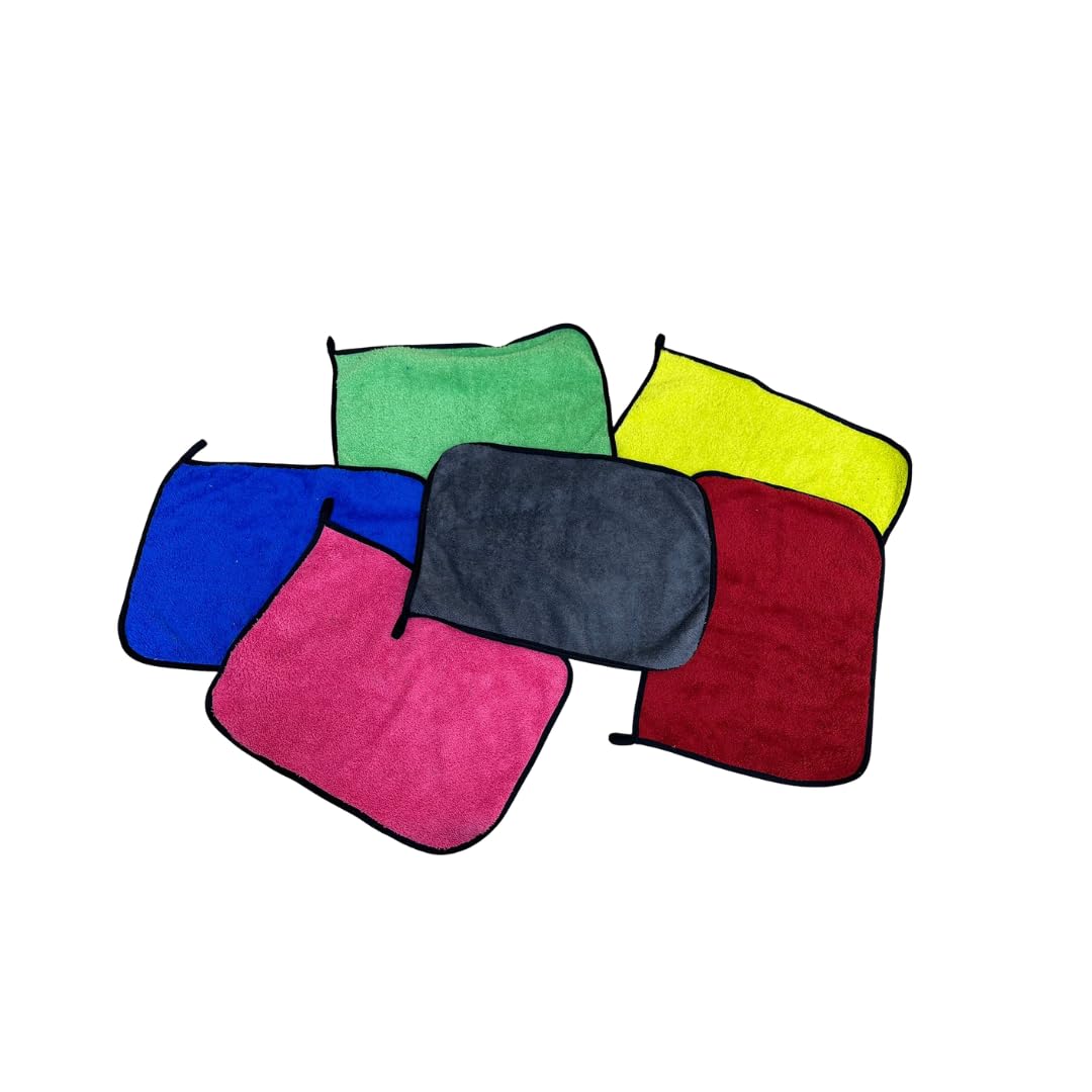 Microfiber Cleaning Cloth, Car Cleaning Kit, Car Wipes Interior Cleaning, Cleaning Towels and Brush, Cleaning Cloths for Household Window Laundry Room Garage Basement Office (6, 30 x 40 CM)