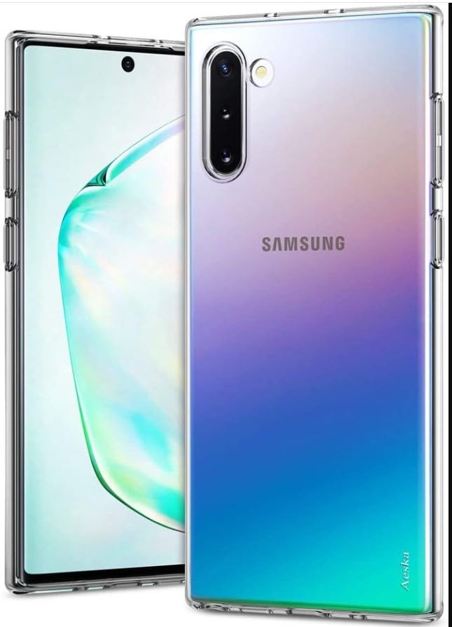 maatjaari Samsung Galaxy Note 10 Case Slim Silicone TPU Shockproof Transparent Slim Flexible Phone Cover