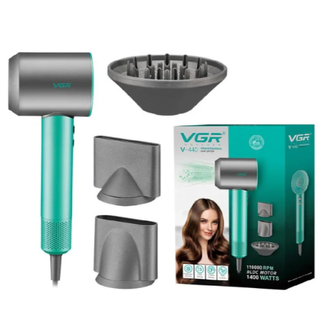 VGR Hair Dryer Professional Hair Dryer Machine with BLDC Motor and 110000RPM Air Blower Negative Ions for Hair Salon Home Use V-440
