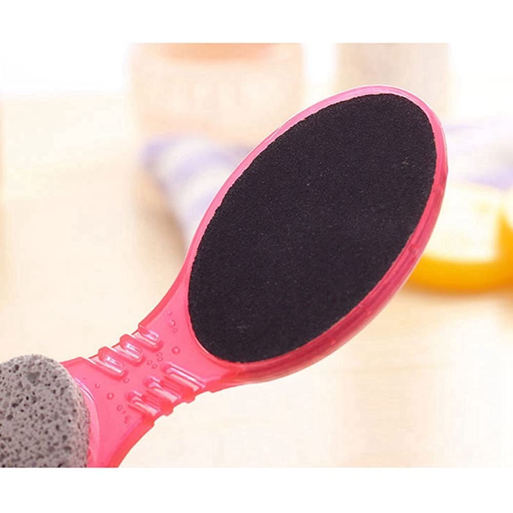 PURVAA Collection Double Sided Foot Scrubber, Wooden Handle Foot Scrubber for Dead Skin Callus Remover Pedicure Tool