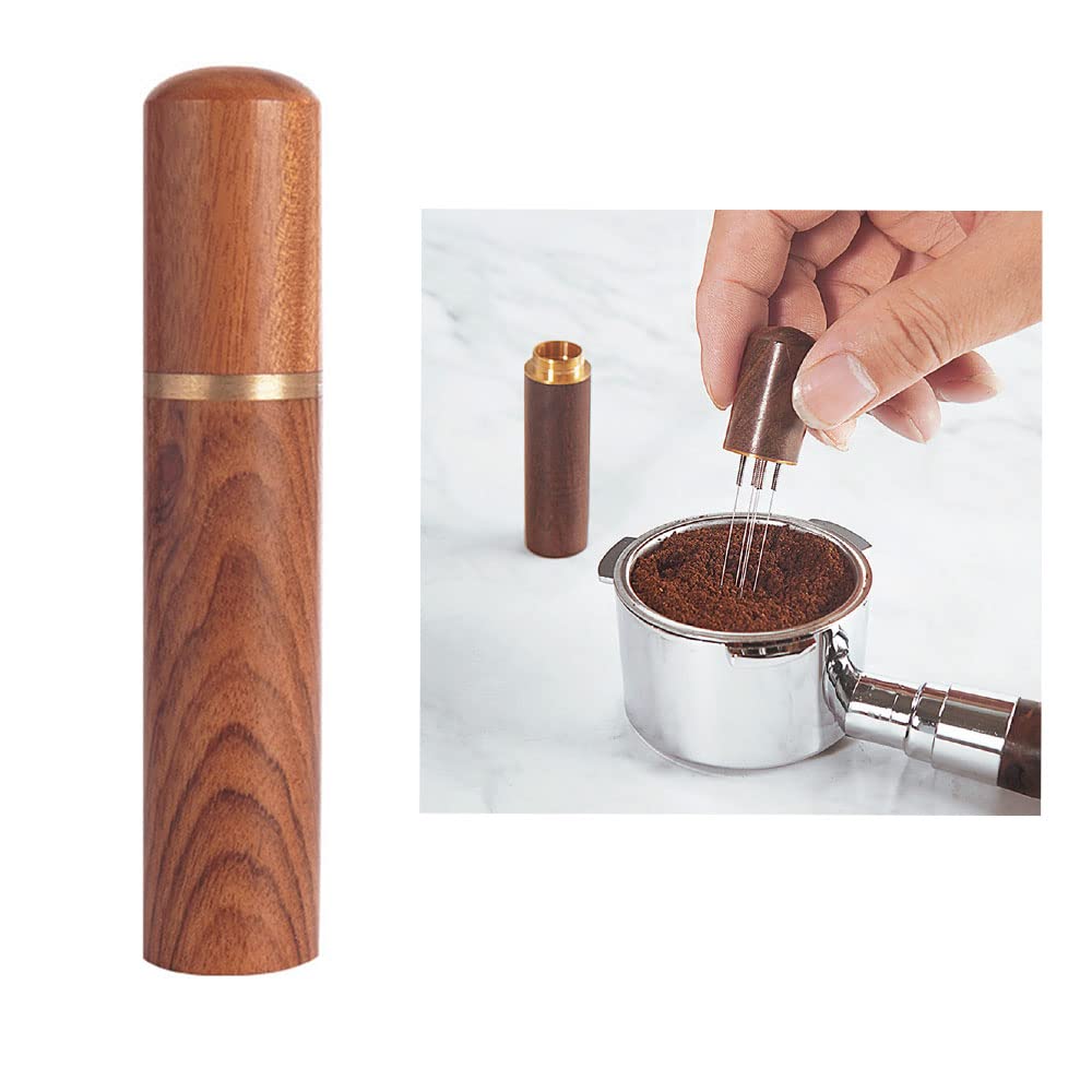 Espresso Coffee Stirrer,Wood Handle Needle Coffee Tamper,Needles Coffee Tamper Distributor,Espresso Coffee Stirrer Coffee Stirring Tamper Needle Coffee Tamper,Espresso Coffee Powder Stirring Tamper