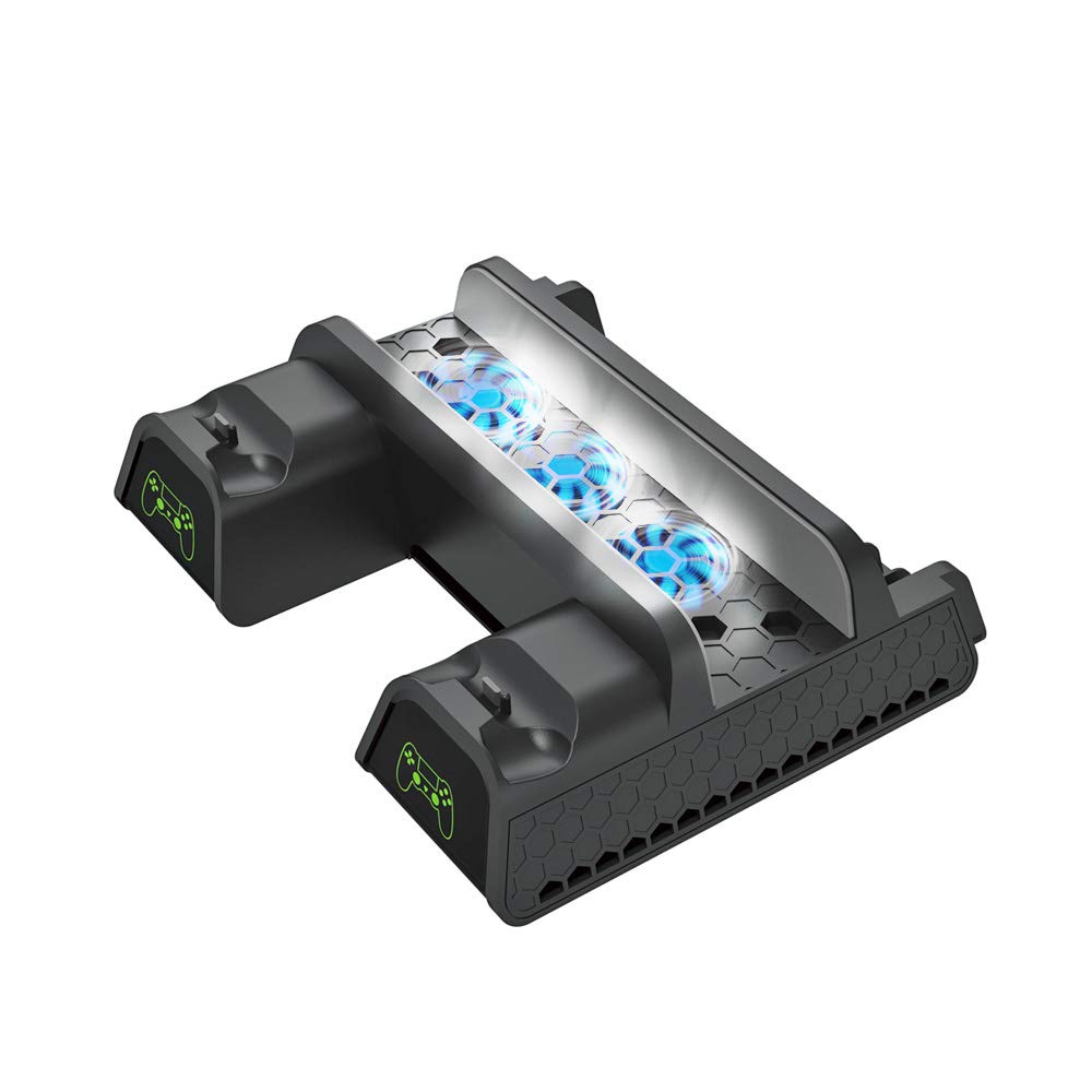 DOBE Vertical Stand with Cooling Fan Dual Controller Charger for PS4/PS4 Slim/PS4 PRO