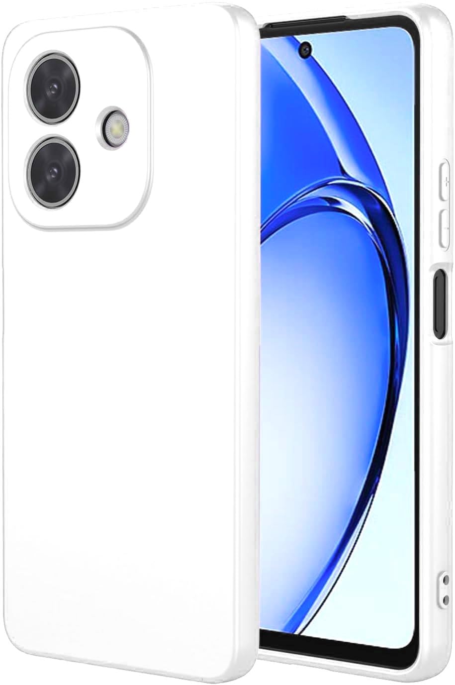 Case Compatible with Realme Note 60 C61 C63 Note 60X Liquid Silicone Case with Camera Protection Microfiber Lining (White)