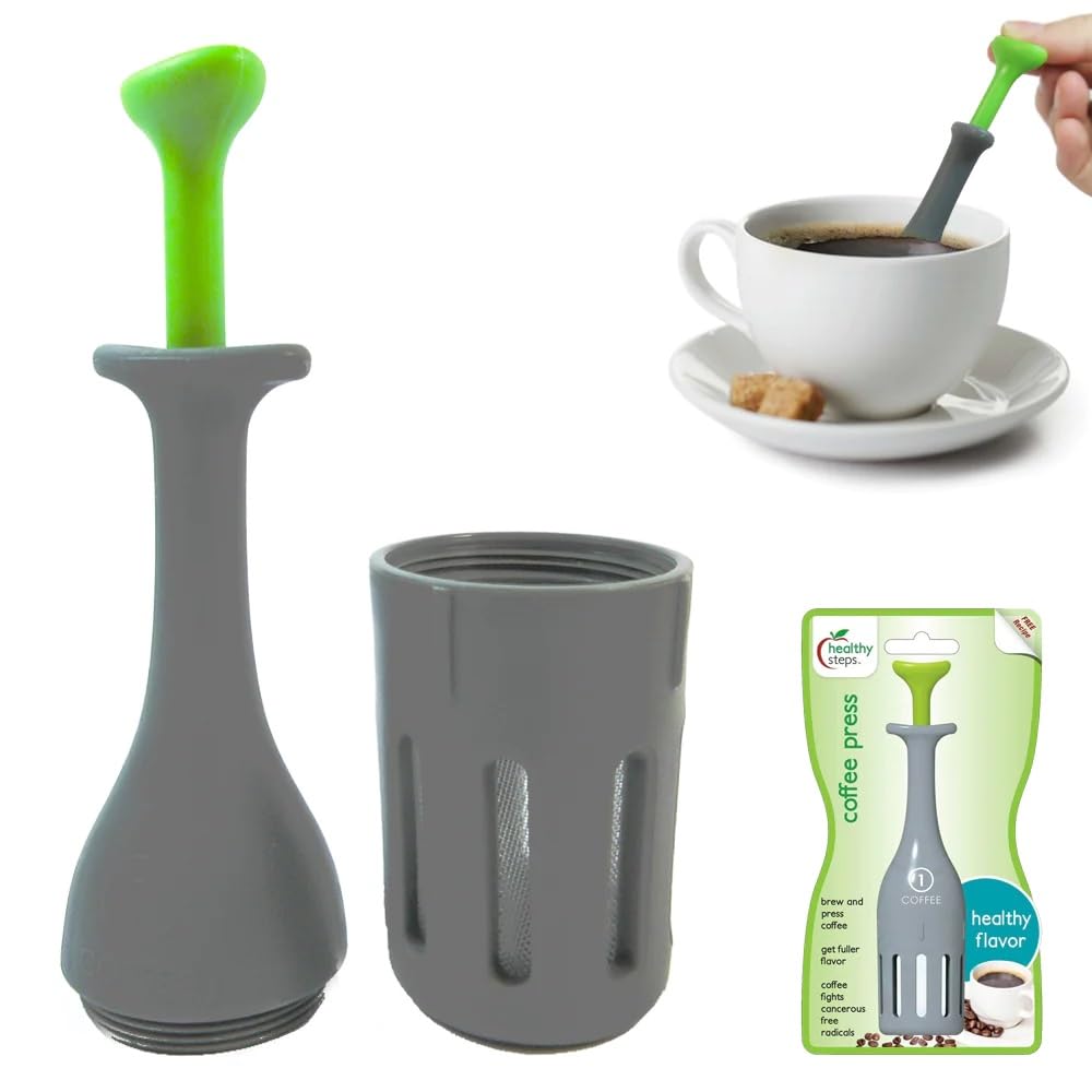 Strainer with Tamper for Tea, Coffee, Spices, Herbs, Compact French Press Coffee Strainer, Reusable Portable Manual Strainer