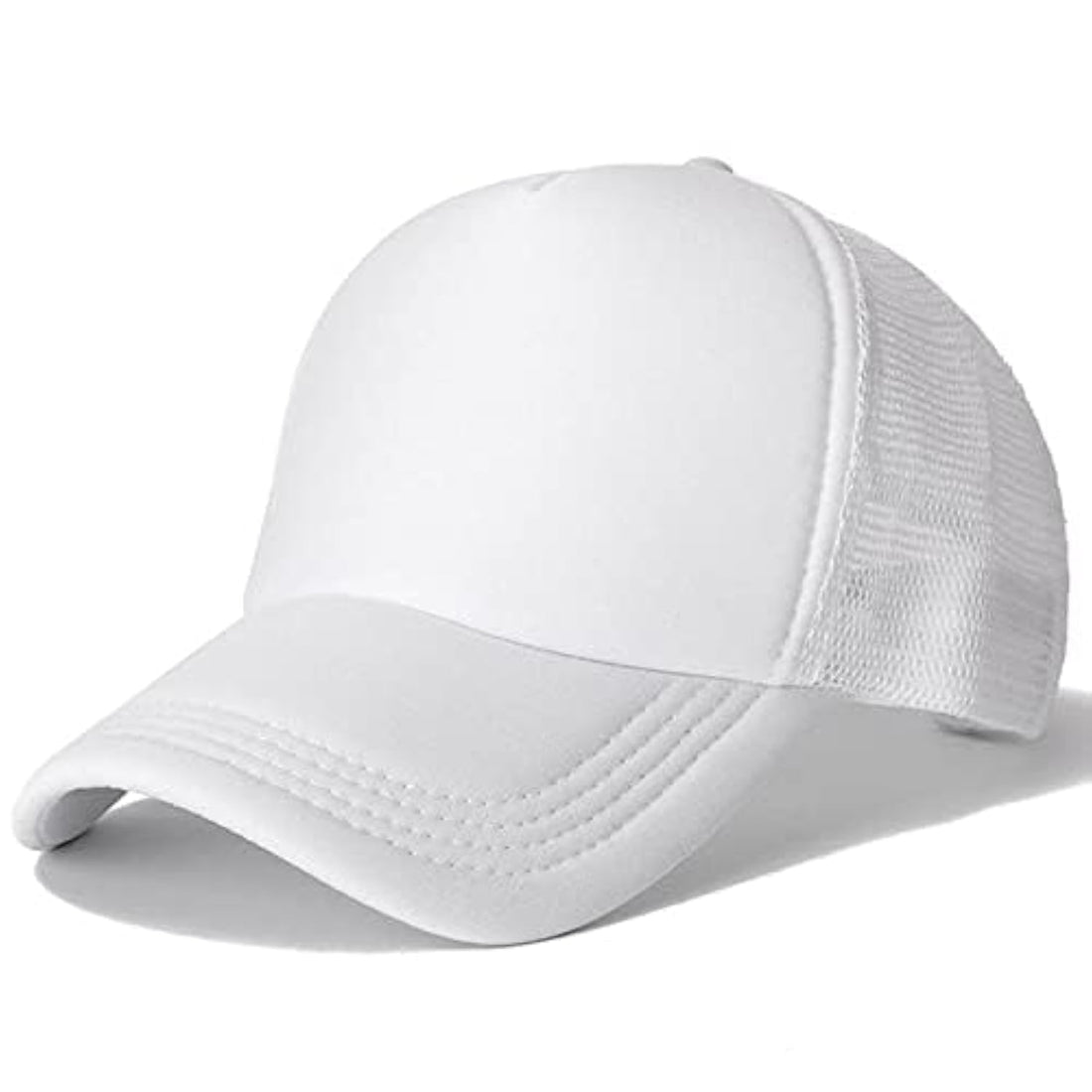Unisex-Adults 2 Tone Mesh Casual Hat - Fashion Men's Baseball Cap Comfortable and Stylish - White/Brown