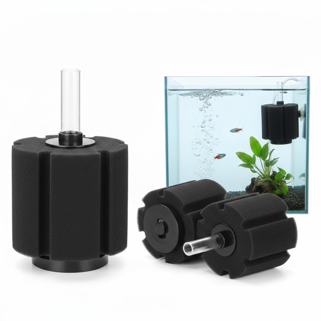 Meridian XY-380 Biochemical Aquarium Sponge Filter - High Efficiency Filter with 2m Hose - Ideal for Small Fish Breeding, Aquariums