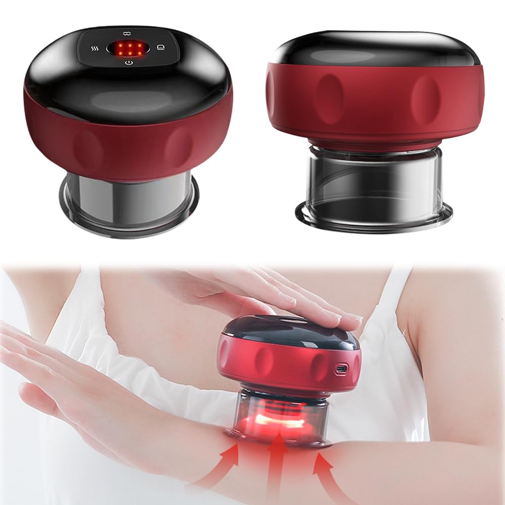 Cupping Device Electric Infrared Electric Cupping Massager 12 Gears 3 Modes Electronic Cupping Therapy Smart Cupper Guasha Vacuum Cupping Back Massager for Pain Relief